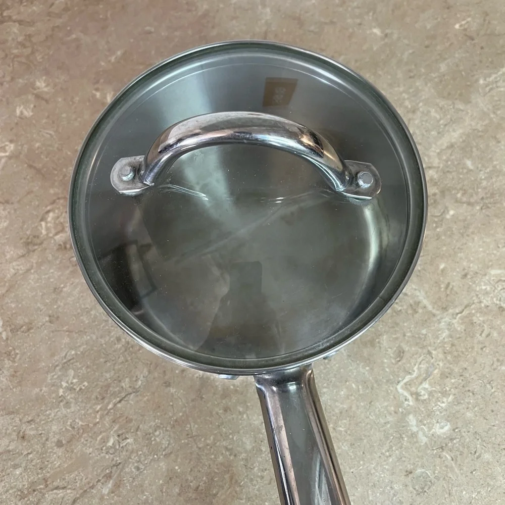 Wolfgang Puck’s Stainless Steel Saucepan with Glass Lid - Silver